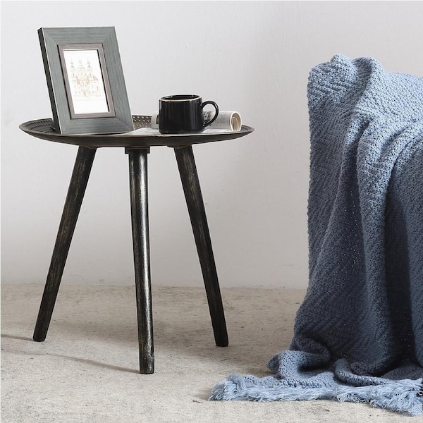 Levede Side Table Antique Finish 49 x 48cm