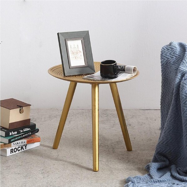 Levede Side Table Gold Finish 49 x 48cm