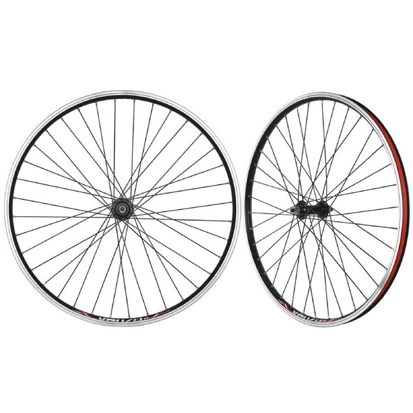 CyclingDeal Mountain Bike Bicycle MTB 26" Double Wall Alloy Wheelset - Compatible with 5/6/7/8 Speed Thread-on Freewheel - Bolt-on Axle Front & Rear