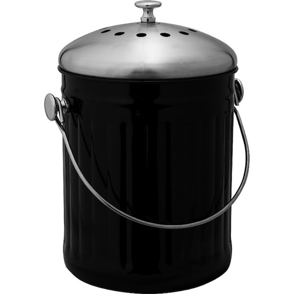 Avanti Black 5 Litre Stainless Steel Compost Bin