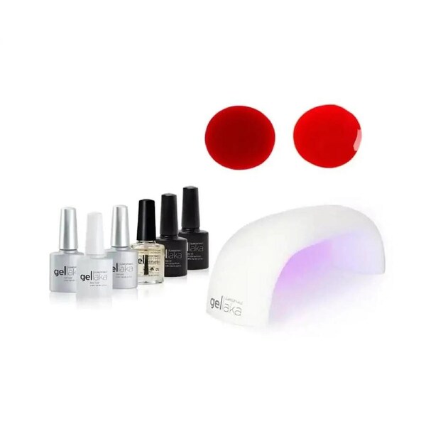 Gellaka Pro Matte Or Shine Gel Nail Kit - Passion - 2 Color