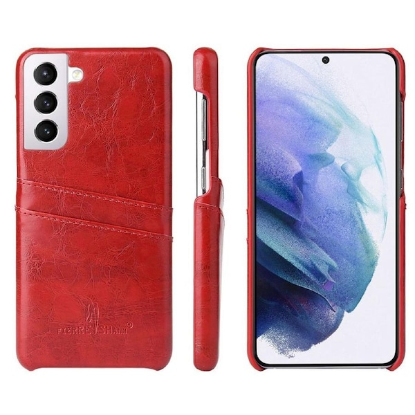 For Samsung Galaxy S21+ Plus Case Deluxe Leather Protective Cover Red
