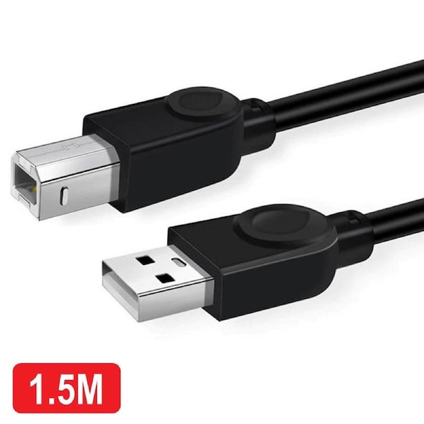 Universal USB Printer Cable for Brother HP Epson Canon Xerox Male Type A to B 1.5M