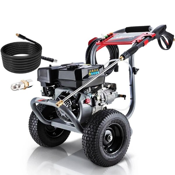 Jet-USA 4800PSI Petrol Pressure Washer, 7HP High Pressure Cleaner Spray Gun Gurney, 30M Hose