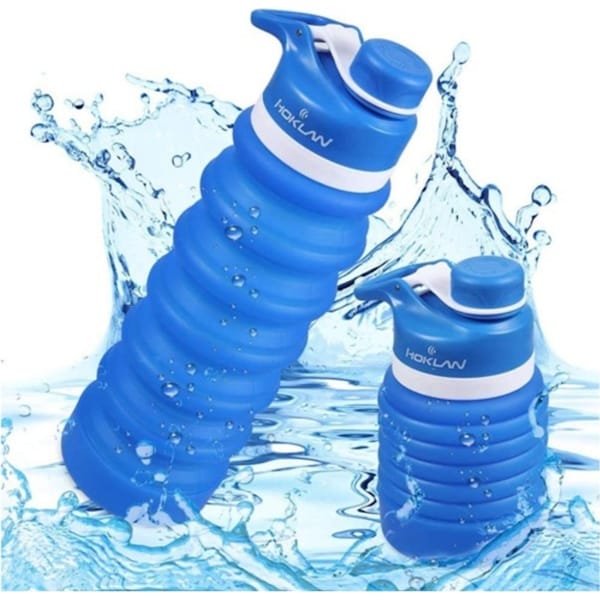 Hoklan 750ml Collapsible Sports Water Bottle Travel Camping Blue