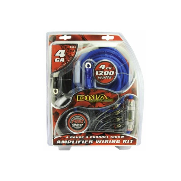 DNA AK44 4 Gauge 4 Ch 1200W Amplifier Kit