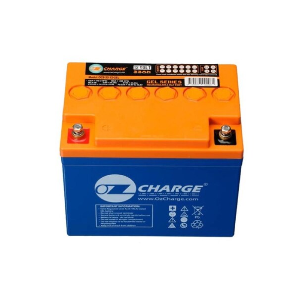 OzCharge 12V 33Ah Sealed Deep Cycle GEL Battery OCB-33-12-GEL