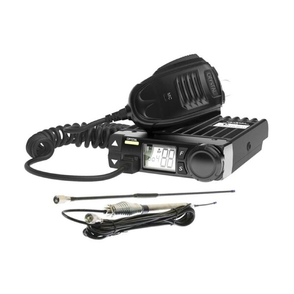 CRYSTAL DB477A Pack 5 watt UHF CB 2-way radio with duplex + CBA3F1 CB Antenna + 5m installation cable