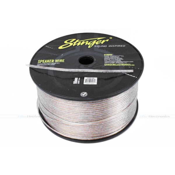 Stinger SPW518C PRO Series 18 Gauge Speaker Wire P/M (Clear)