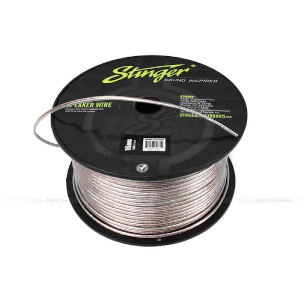 Stinger SPW516C PRO Series 16 Gauge Speaker Wire P/M (Clear)