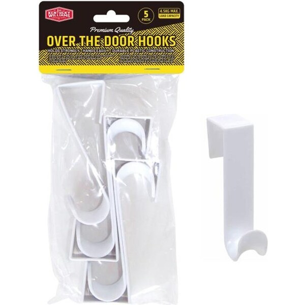 20x Plastic Over The Door Hooks Hanging Rack Organiser Towel Bag Clothes Holder
