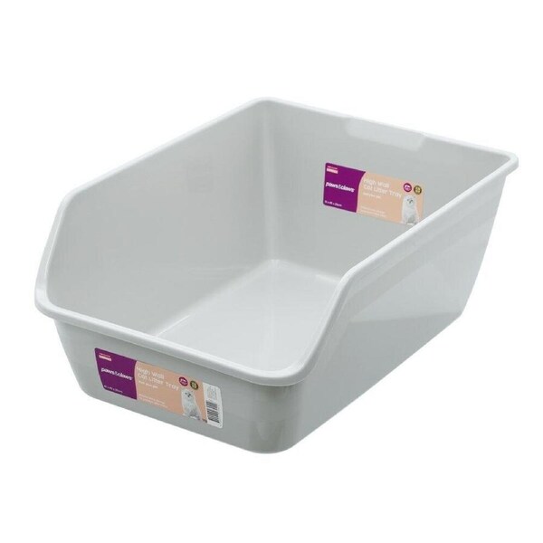 Deep Cat Litter Tray Large High Wall Pet Toilet Tray Raised Box Pan Kitty Indoor