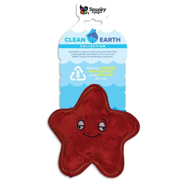 Clean Earth Small Starfish Recycled Dog & Puppy Soft Toy by Spunky Pup