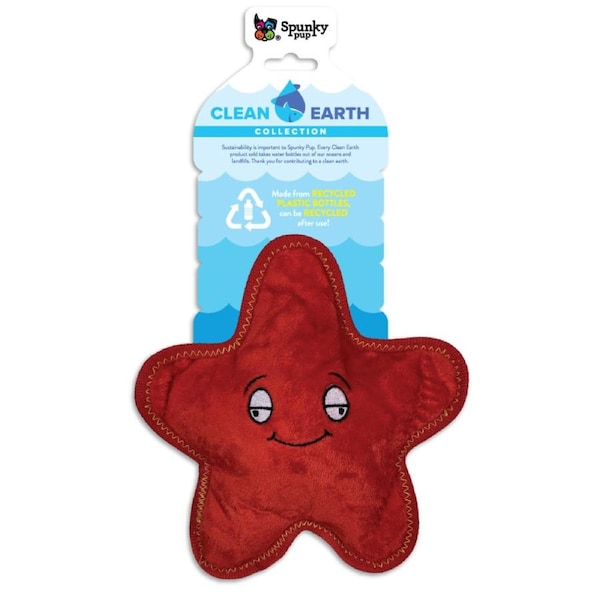 Clean Earth Large Starfish Recycled Dog & Puppy Soft Toy by Spunky Pup