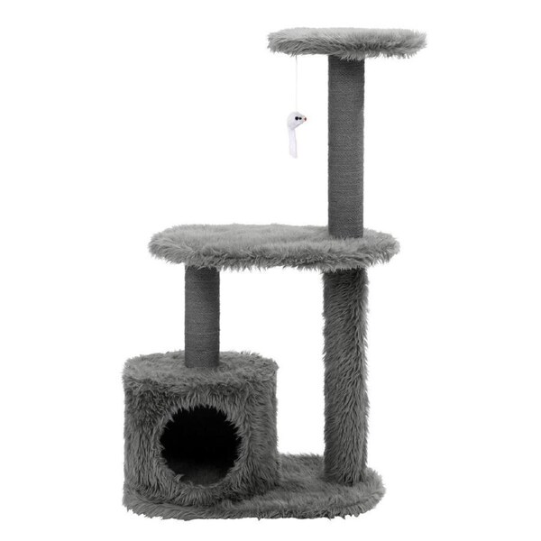 Grey Cat Scratching Tree Scratcher Post Pole Furniture Gym House