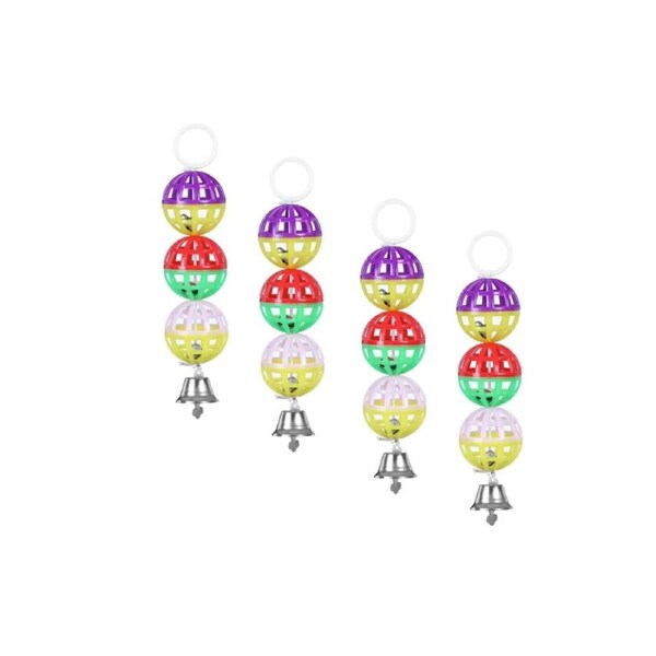 YES4PETS 4 x Small Hanging Swing Bird Parrot Parakeet Canary Budgie Bell Toy