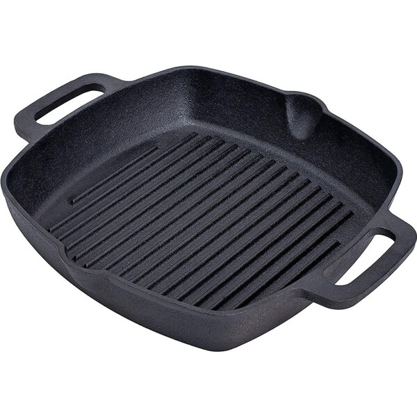 Cast Iron Square Grill Pan Steak Frying Gas Induction Cooker Wok