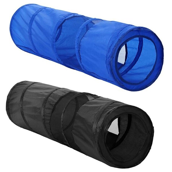 2PK Paws & Claws 86cm Collapsible Crinkle Pop Up Pet Cat/Kitten Tunnel Toy Asst.