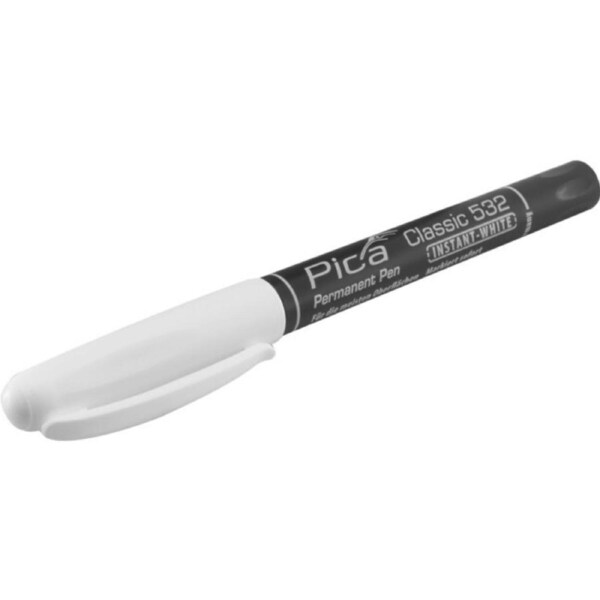 Pica Classic 532 1-2mm Instant White Water-Based Ink Permanent Marker Pen WHT