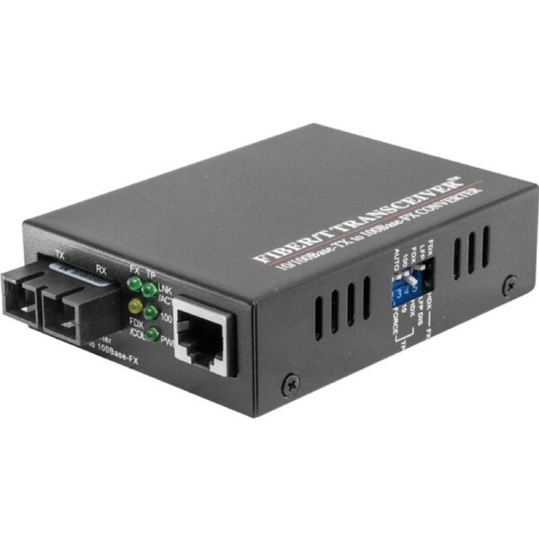 100M Fibre Media Converter 10/100Mbps SM Dual Fibre SC 20KM USB Powered Black