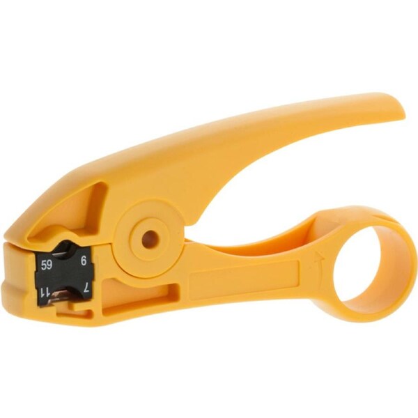 Hanlong HT351 Coaxial 2 Blade Stripper Cutter for Cable RG59/RG6/RG7/RG11 Yellow