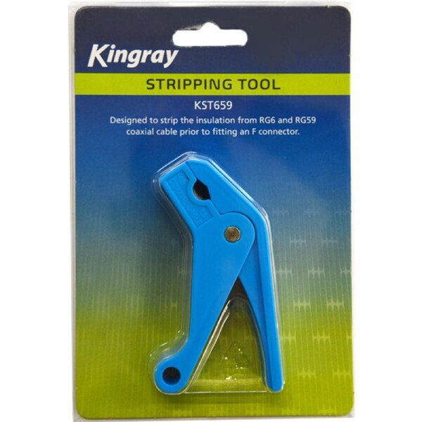 Kingray KST659 Compact Stripping/Cutter Tool for RG59/RG6 Coaxial Cables Blue