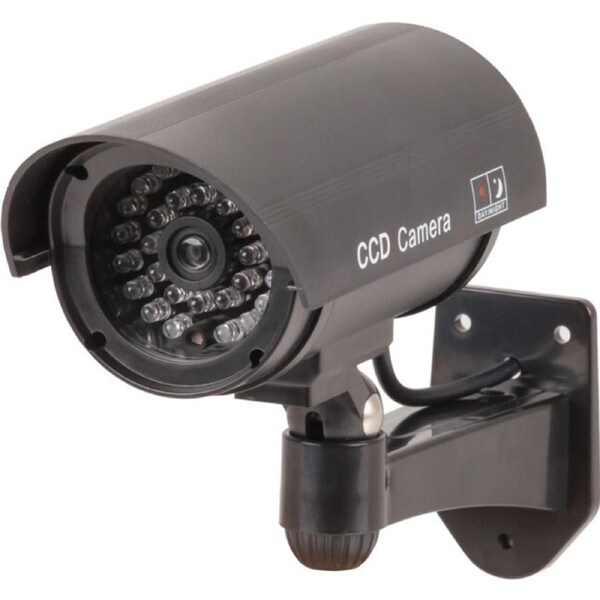 IP44 Dummy/Fake Bullet Home Security CCTV Camera w/ Infrared LED Light Black