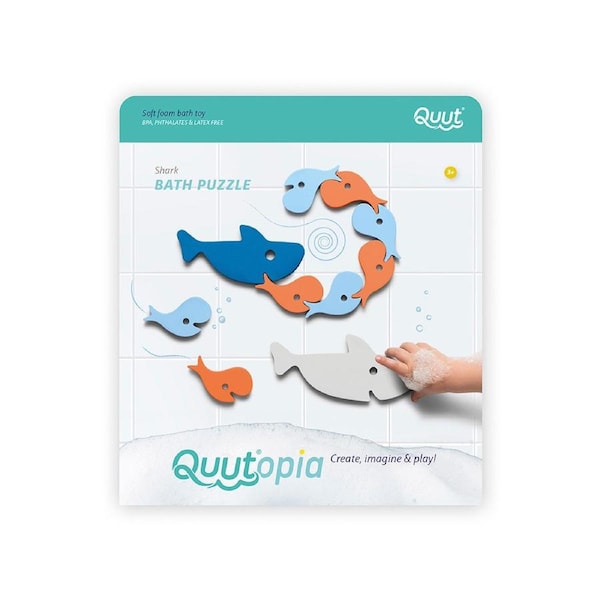 Quut Quutopia Bath Puzzle/Shower Animal Play Water Toys for Kids 10m+ Shark