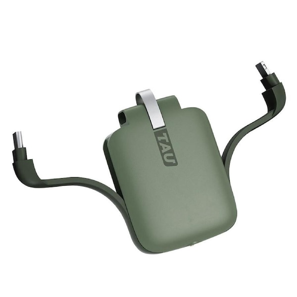 TAU 1400mAh Keychain Portable Power Bank Battery Charger for Smartphones Green