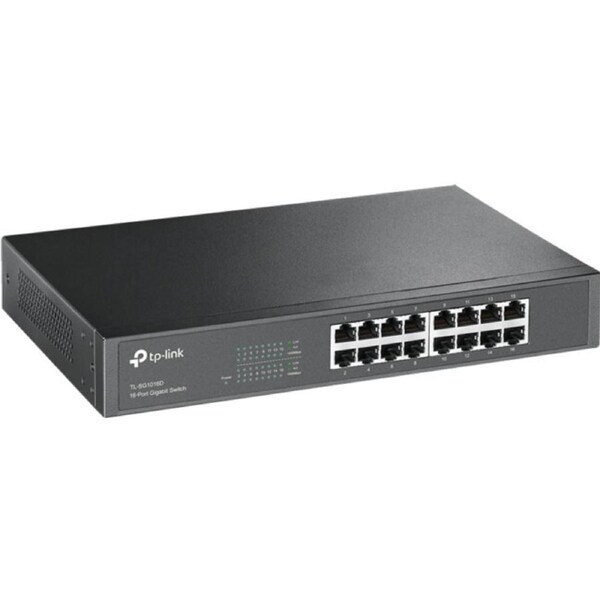 TP Link TL-SG1016D 9.26W 16-Port Gigabit Ethernet Desktop/Rackmount Switch Black