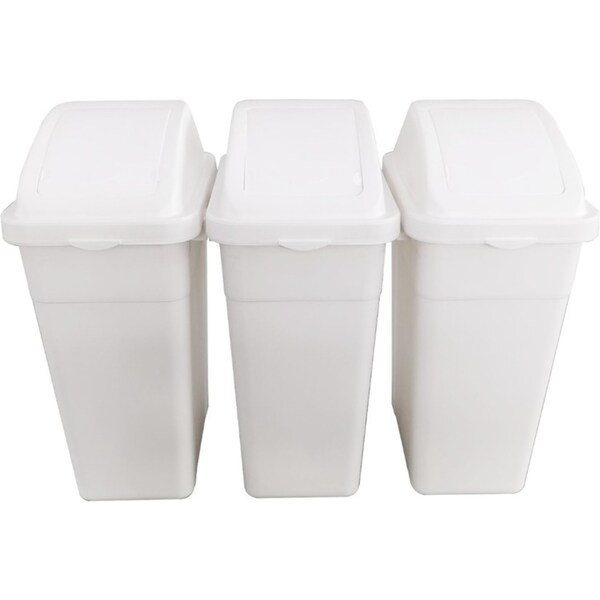 2x Swing Top Tidy Bin 45L Rubbish Trash Can Waste Basket Garbage Kitchen Office