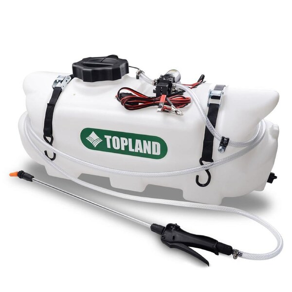 TOPLAND 60L 12V ATV Weed Sprayer Broadcast and Spot Spray Chemical Tank