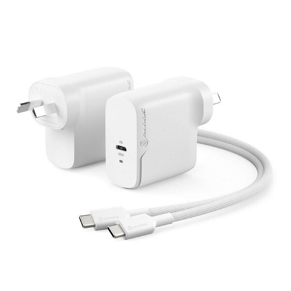 Alogic Rapid Power 65W?Compact USB Wall Charger With 2m USB-C Charging Cable [WCG1X65-ANZ]