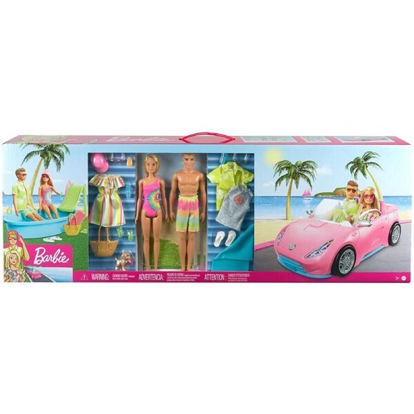 Barbie and Ken Convertible Car and Pool Gift Set