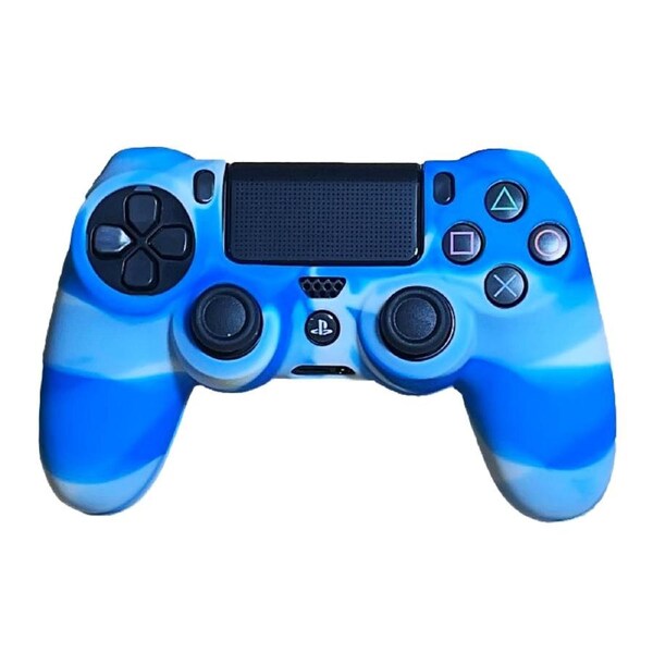 Silicone Cover For PS4 Controller Case Skin - Light Blue Swirls
