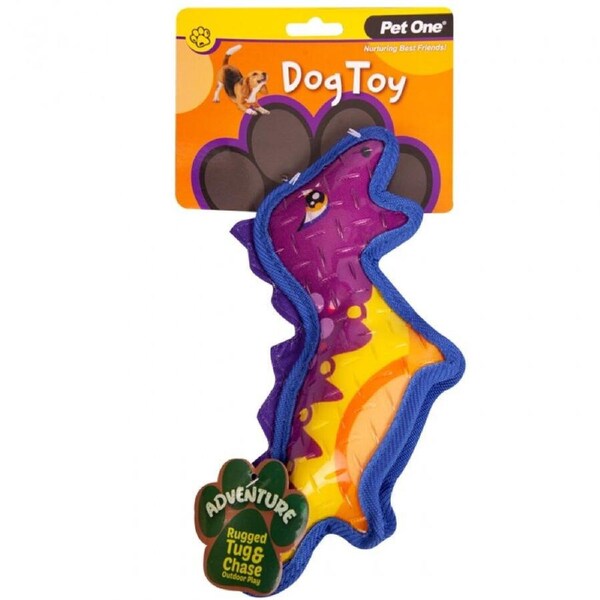Dinosaur Multi Coloured 27cm Squeaky Dog & Puppy Toy by Pet One