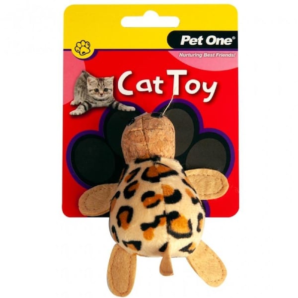 Leopard Tortoise Plush Soft Cat & Kitten Toy by Pet One
