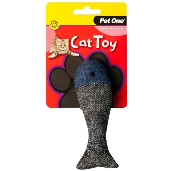 Grey & Blue 13.5cm Fish Toy for Cats & Kittens by Pet One
