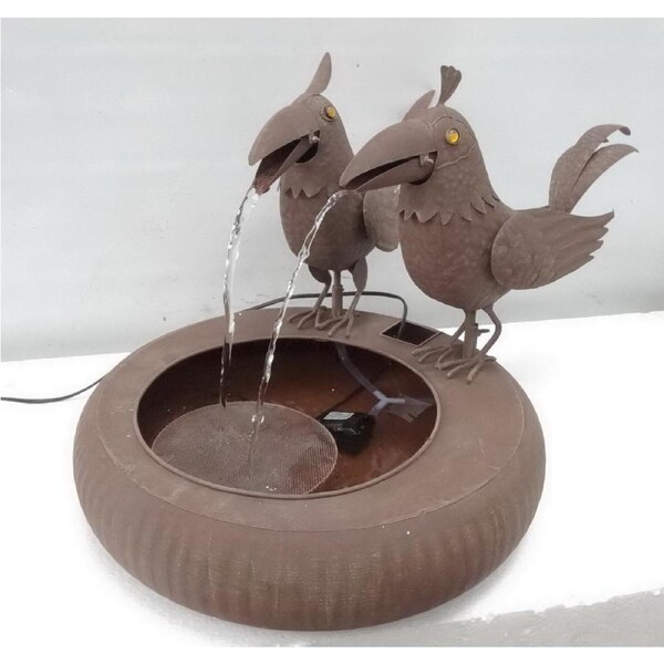 Metal birds fountains for backyard deco