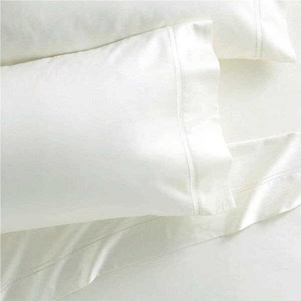 A pair of 1000tc Long Staple 100% Cotton Sateen OffWhite Pillow slips pillowcases