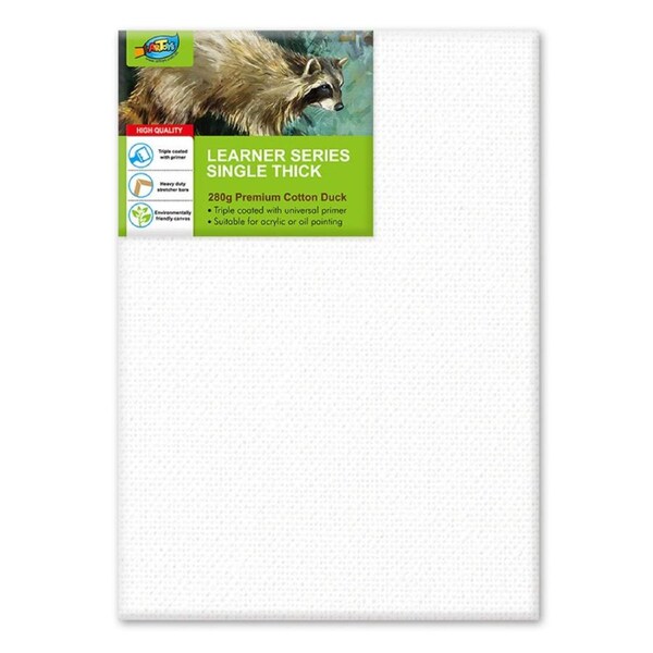 50x70cm(20x28"Inch) 6pcs - Artoys 280 GSM Acrylic Artist Premium Quality Pre-Stretched Canvas Frame Triple Gesso Primed Deep Edge 100% Cotton White Professional Blank Canvases