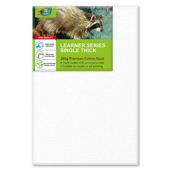 60x90cm(24x36"Inch) 6pcs - Artoys 280 GSM Acrylic Artist Premium Quality Pre-Stretched Canvas Frame Triple Gesso Primed Deep Edge 100% Cotton White Professional Blank Canvases