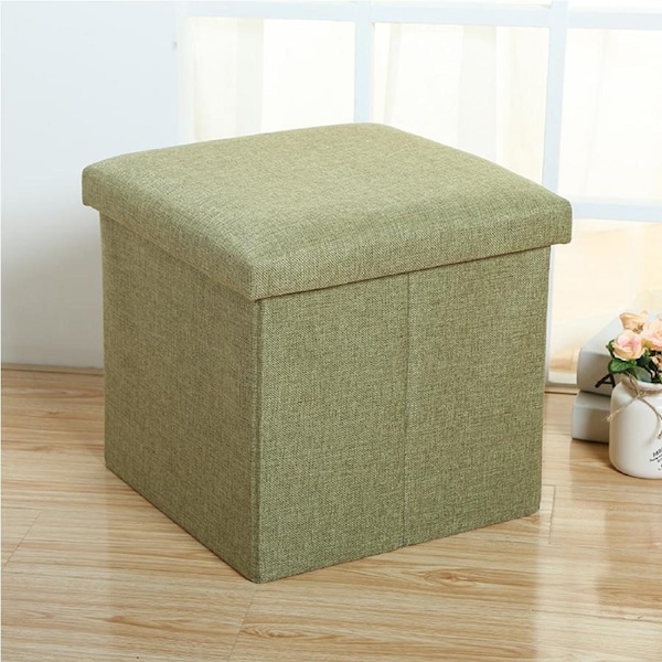 Foldable Storage Stool Green Colour