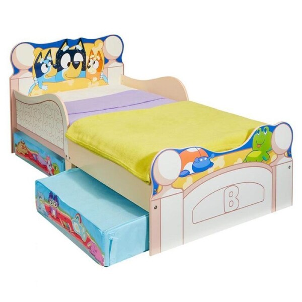 Bluey Kids Toddler Bed with Storage Drawers From Moose Toys