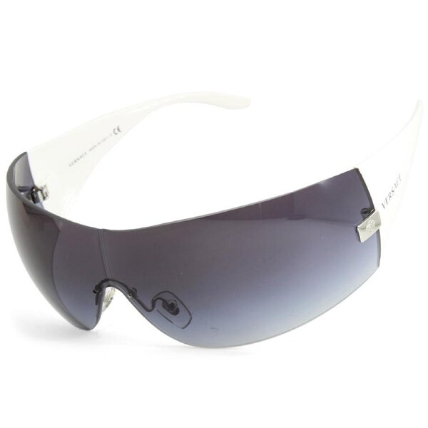 Versace White/Grey Gradient Unisex Designer Shield Sunglasses VE2054 10008G