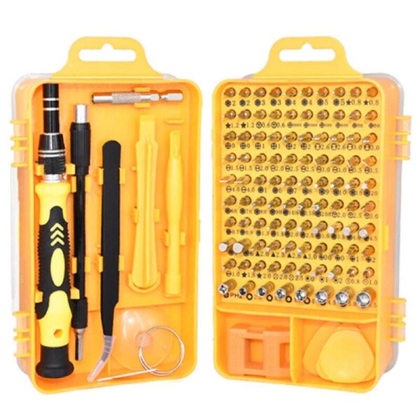 115 In 1 Precision Screwdriver Set Mobile Phone Watch PC Laptop Device Repair Hand Home Repair Tools Yellow