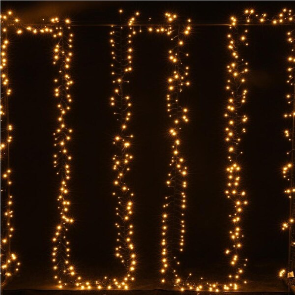 1200 LED Cluster Fairy Light Warm White for Christmas Decoration