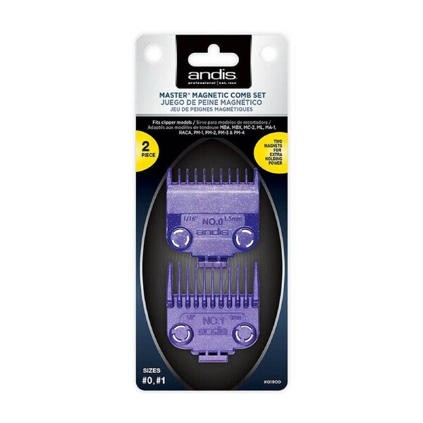 Andis Master Magnetic Attachment Comb Set Hair Clipper 01900 (#0, #1) 2pcs