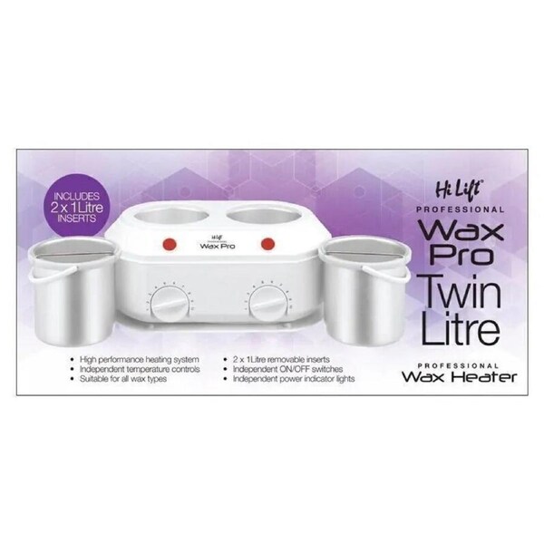 Hi Lift Twin Kompact Wax Waxing Pot Heater 1 Litre & 1 Litre Removable Inserts
