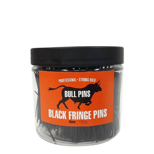 Bull Pins Professional Strong Hold Hair Tie Styling Fringe Pins 45mm Black 150g